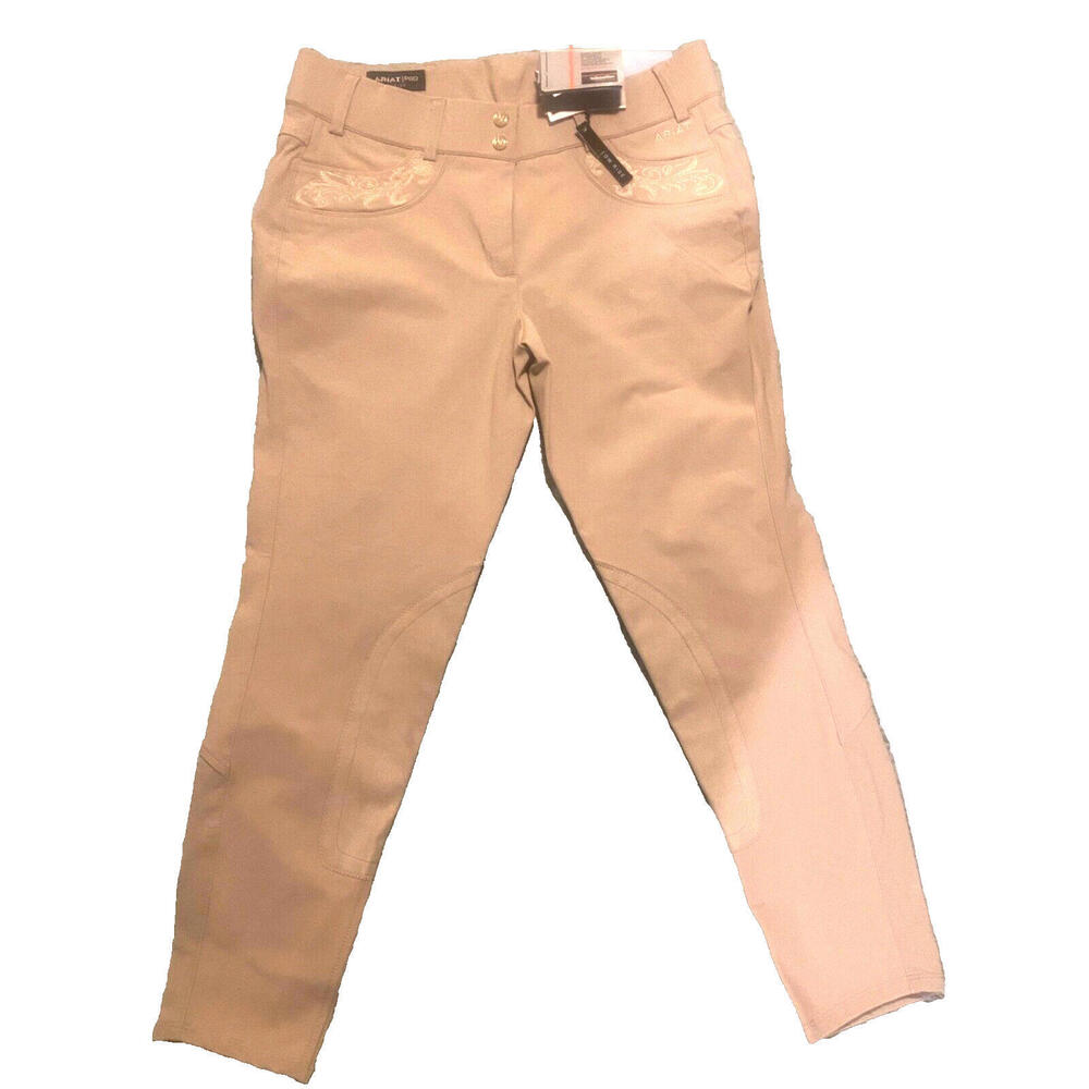 Ariat Pro Series Women's 32 Regular Low Rise Knee Patch Tan Riding Pants